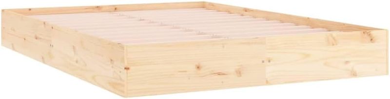 Robustes Doppelbett aus massivem Kiefernholz mit integriertem Lattenrost, klassisches langlebiges Holz-Schlafmobel 180 x 200 cm