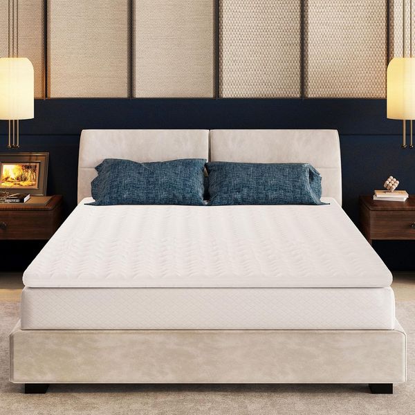 7 cm dicker Premium-Komfort-Topper mit Schaumkern und waschbarem 3D-Netzbezug, Oeko-TEX zertifiziert fur Boxspringbetten und Wohnwagen 180 x 200 cm